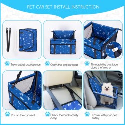 Torba transportowa samochodowa do przewozu małego psa, 40×35×45cm, niebieska - 8719138057696