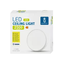 Plafon LED okrągły 24W 3000K ciepły, śr. 40 cm, wys. 5 cm - 8433325192754