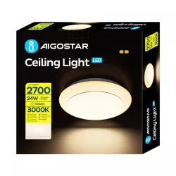 Plafon LED okrągły 24W 3000K ciepły, śr. 38 cm, wys. 7,2 cm - 8433325192846