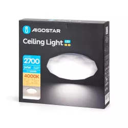 Plafon LED okrągły 24W 4000K neutralny, śr. 40 cm, wys. 8 cm - 8433325193034