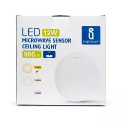 LED Lampa sufitowa z czujnikiem 12W 3000K - 8433325193683