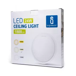 Plafon LED okrągły 24W 4000K neutralny, śr. 38 cm, szeroka ramka - 8433325193898