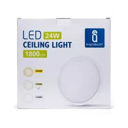 Plafon LED okrągły 24W 4000K neutralny, śr. 38 cm, szeroka ramka - 8433325193898