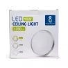 Plafon LED okrągły 18W 3000K ciepły, śr. 35 cm, srebrna ramka - 8433325193911