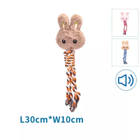 Pluszowa dźwiękowa zabawka dla psa - królik - 8719138179053