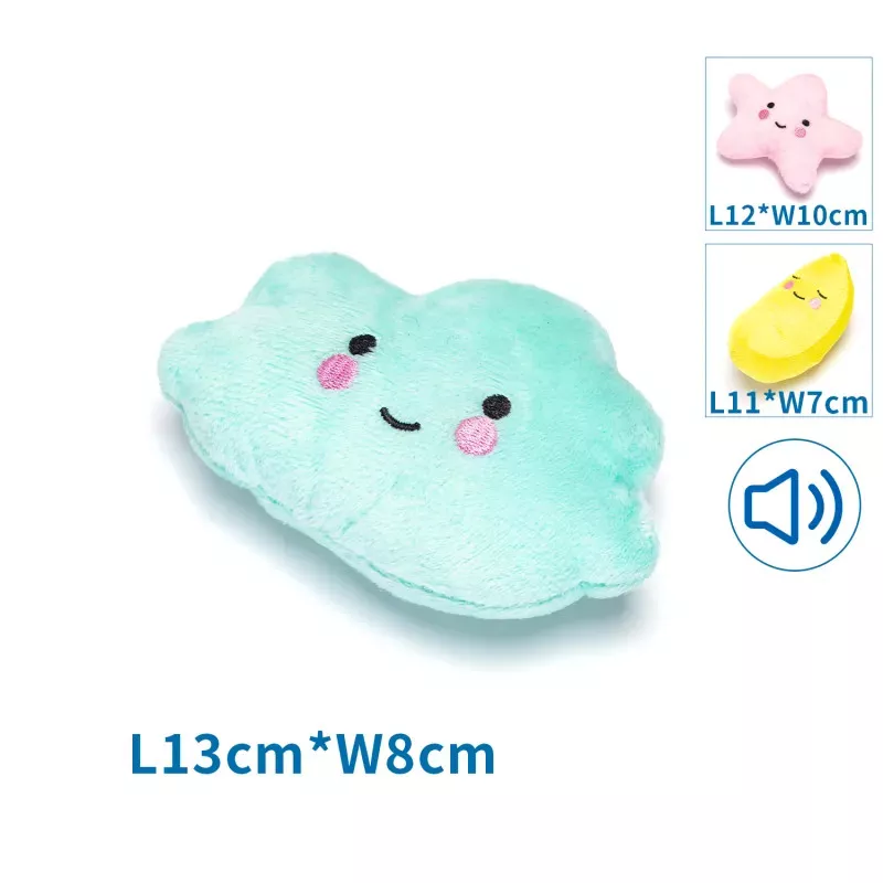 Pluszowa dźwiękowa urocza zabawka dla psa - gwiazda, chmura, księżyc - 8719138179084