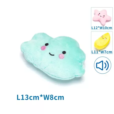 Pluszowa dźwiękowa urocza zabawka dla psa - gwiazda, chmura, księżyc - 8719138179084