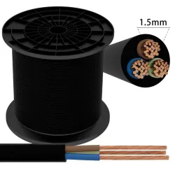 Kabel H05VV-F 3G 1.5mm² 100 m czarny - 8433325194031