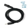 Kabel audio mini jack 3,5  mm męski/żeński 1,5 m czarny - 8433325194055