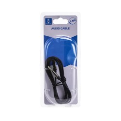 Kabel audio mini jack 3,5  mm męski/żeński 1,5 m czarny - 8433325194055