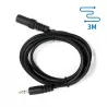 Kabel audio mini jack 3,5  mm męski/żeński 3 m czarny - 8433325194062