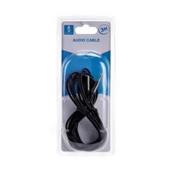 Kabel audio mini jack 3,5  mm męski/żeński 3 m czarny - 8433325194062