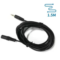 Kabel audio mini jack 3,5  mm męski/żeński 1,5 m czarny - 8433325194079