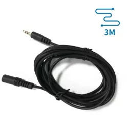 Kabel audio mini jack 3,5  mm męski/żeński 3 m czarny - 8433325194086