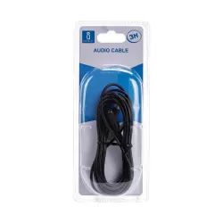 Kabel audio mini jack 3,5  mm męski/żeński 3 m czarny - 8433325194086