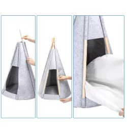 Namiot dla kota z ramą z litego drewna - 8719138182879