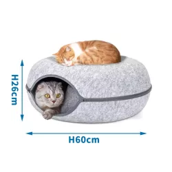 Domek z tunelem dla kotów w kształcie oponki - 8719138182947