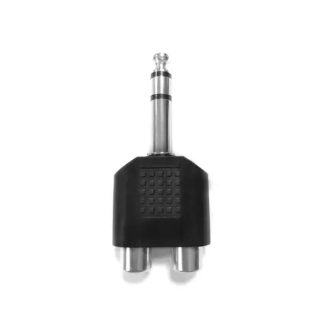 Złącze audio/video jack 6.35 męski na 2x RCA żeńskie czarne - 8433325194130