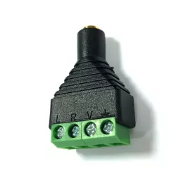 Wtyk RCA męski 3.5 mm z szybkozłączem AV czarno-zielony - 8433325194147