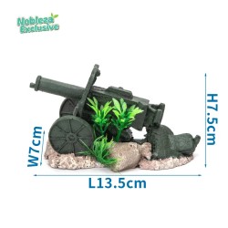 Karabin maszynowy dekoracja do akwarium małe działko 13.5x7x7.5cm - 8719138184071