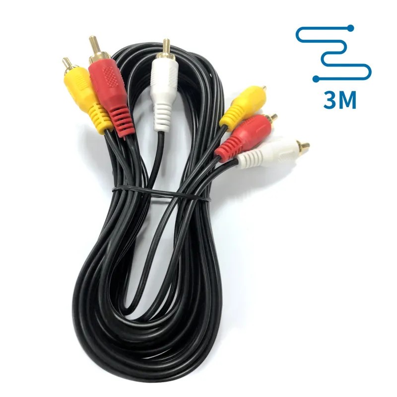 Kabel audio 3RCA/3RCA 3 m czarny - 8433325194215