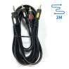 Kabel audio 3,5 męski - 3RCA 3 m czarny - 8433325194239