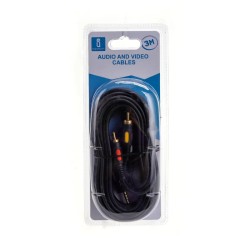 Kabel audio 3,5 męski - 3RCA 3 m czarny - 8433325194239