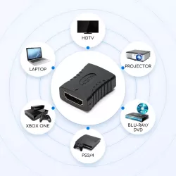 Adapter HDMI żeński na męski czarny - 8433325194260