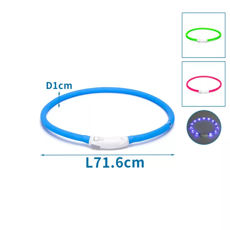 Obroża silikonowa LED z 3 trybami ściemniania - 8719138191987