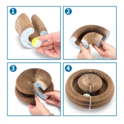 Drapak dla kota harmonijka akordeon z piłeczką i magnesami - 8719138193998