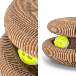 Drapak dla kota harmonijka akordeon z piłeczką i magnesami - 8719138193998