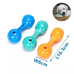 Kostka gryzak z dozownikiem karmy dla psów piszcząca zabawka 16 cm - 8719138197743