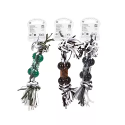 Zabawka z bawełnianego sznura z kością z TPR dla psa - 8719138197897