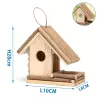 Drewniane gniazdo domek dla ptaków ze sznurkiem do powieszenia - 8719138198276
