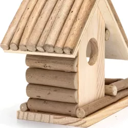 Drewniane gniazdo domek dla ptaków ze sznurkiem do powieszenia - 8719138198276