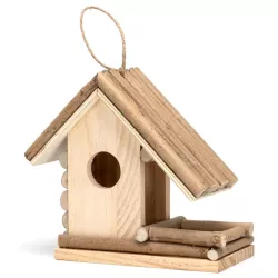 Drewniane gniazdo domek dla ptaków ze sznurkiem do powieszenia - 8719138198276