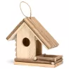 Drewniane gniazdo domek dla ptaków ze sznurkiem do powieszenia - 8719138198276