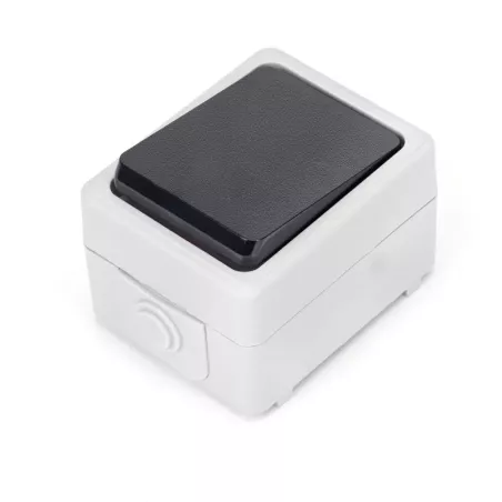 Łącznik pojedynczy jednobiegunowy natynkowy typu niemieckiego szary - 8433325195212