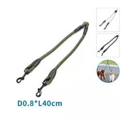 Odblaskowa okrągła smycz łańcuchowa z podwójnym haczykiem - 8719138200924