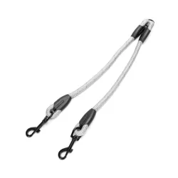 Odblaskowa okrągła smycz łańcuchowa z podwójnym haczykiem - 8719138200924