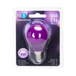 LEDE G45 Fioletowa E14 4W - 8433325195625