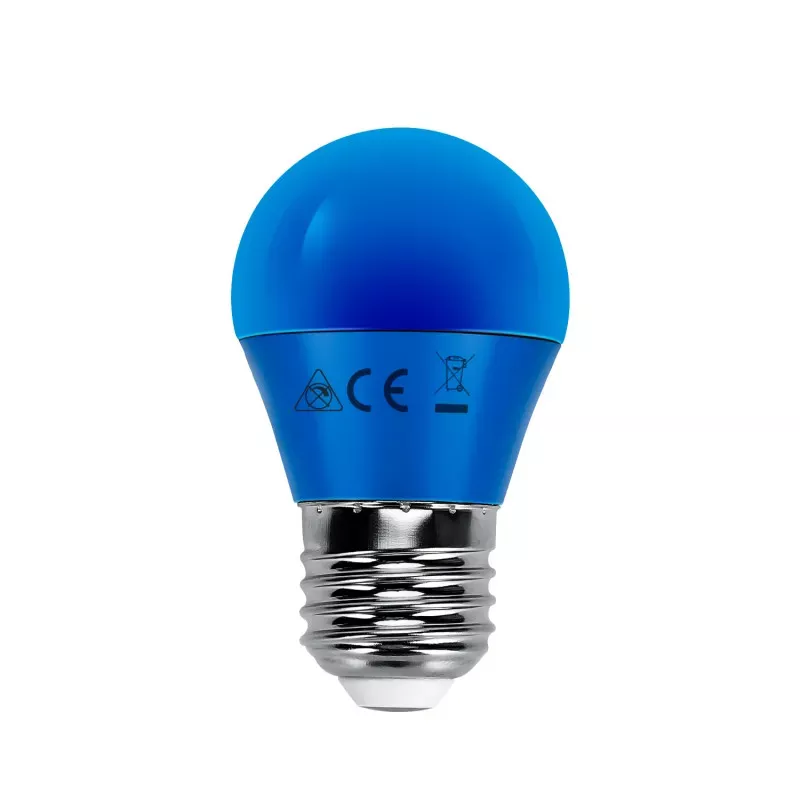 Niebieska żarówka diodowa LED mała kulka G45 blue E27 4W - 8433325195656