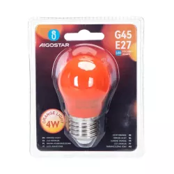 Żarówka diodowa LED mała kulka G45 barwa światła pomarańczowa E27 4W - 8433325195670