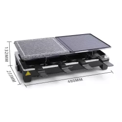 Elektryczny wielofunkcyjny grill raclette 1500 W o dużej pojemności - 8433325202736