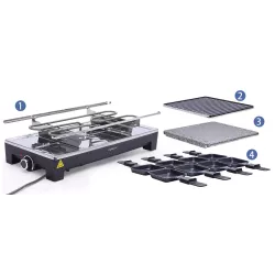 Elektryczny wielofunkcyjny grill raclette 1500 W o dużej pojemności - 8433325202736