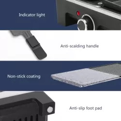 Elektryczny wielofunkcyjny grill raclette 1500 W o dużej pojemności - 8433325202736