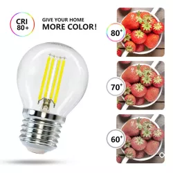 Żarówka LED Filament E14 4W/230V przezroczysta zimna kulka G45 470lm - 8433325196165