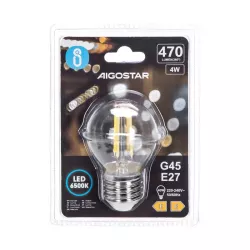 Żarówka LED Filament E14 4W/230V przezroczysta zimna kulka G45 470lm - 8433325196165