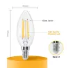 Żarówka LED Filament E14 4W/230V przezroczysta ciepła świeczka 470lm - 8433325196219