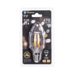 Żarówka LED Filament E14 4W/230V przezroczysta ciepła świeczka 470lm - 8433325196219